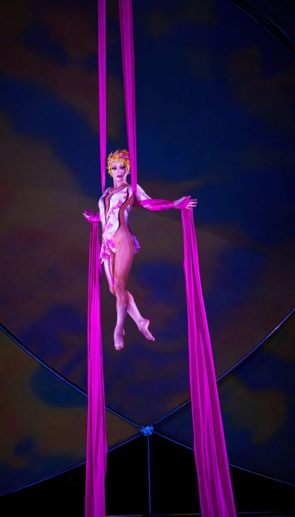 Cirque du Soleil performer up in the air