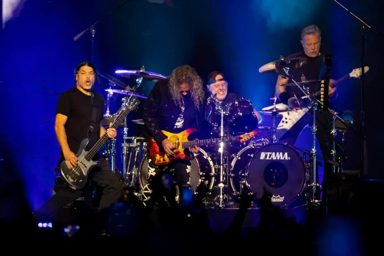 Metallica performing live at Allegiant Stadium on Friday, February 25, 2022