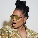 Promotional image of Janet Jackson against a blank background, featured in marketing for her 2025 Las Vegas residency at Resorts World Theatre.